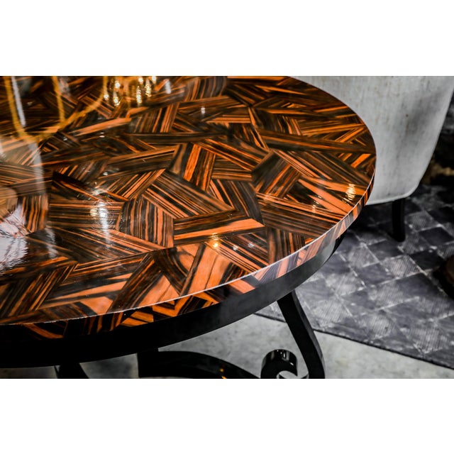 Contemporary Zebra Wood Center Table Chairish