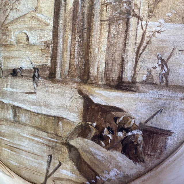 Italian Artist, Grisaille Compositions, Oil on Oval Canvases, 1800s, Set of 3 For Sale - Image 9 of 13