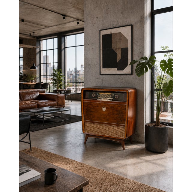 Mid-Century Modern Music Cabinet 7050 by Grundig, 1950s For Sale - Image 3 of 10