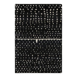 Rug & Kilim’s Modern Moroccan Style Rug in Black and White Geometric Pattern For Sale