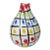 Vintage 11” Graphic Grid Pattern Art Glass Vase For Sale