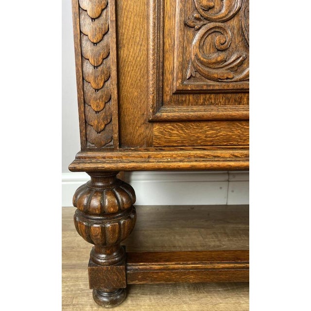 Vintage French Oak Glazed Display Cabinet For Sale - Image 6 of 14