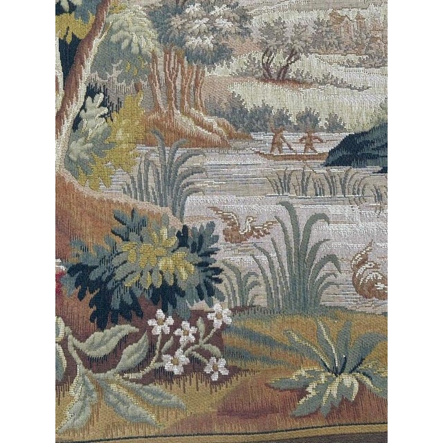 Textile Vintage Jacquard Tapestry with Lauragais Landscape in the style of Aubusson, 1960s For Sale - Image 7 of 18