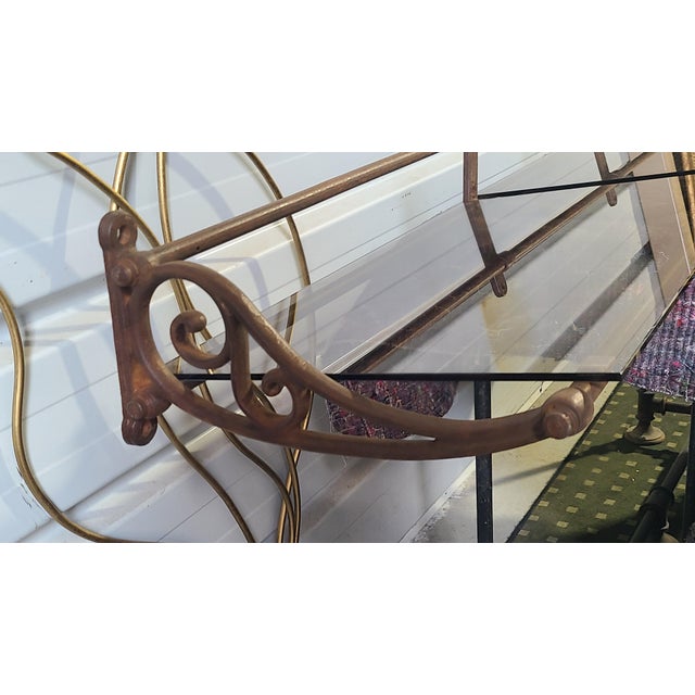 Cast Iron and Steel Shelves, 1900s, Set of 2 For Sale - Image 4 of 18