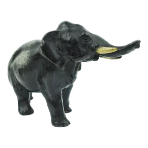 Mid 20th Century Cast Metal Trunk Up Elephant Model Figurine