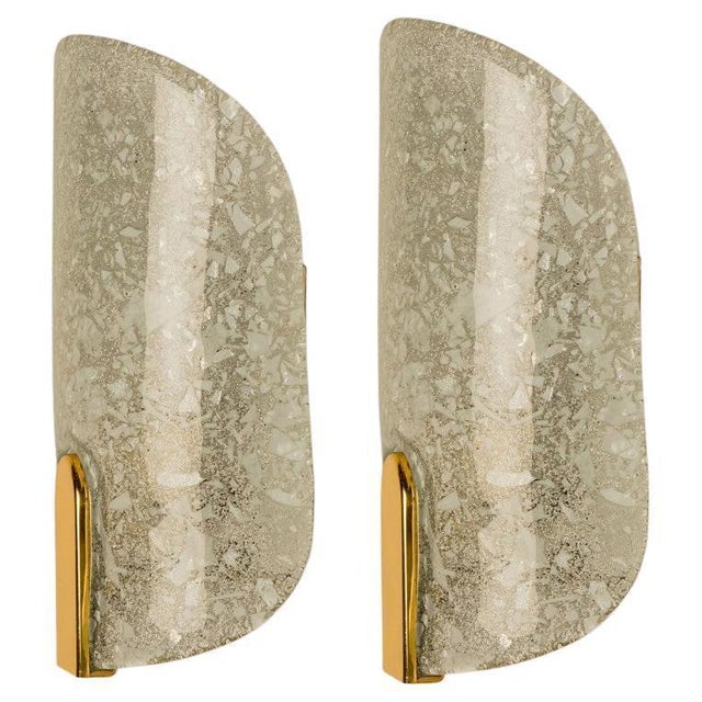 Brass & Glass Wall Lights in the style of Hillebrand, Germany, 1969, Set of 2 For Sale - Image 11 of 11