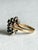 Cartier Vintage 14k Yellow Gold Victorian Revival Sapphire & Diamond Waterfall Cluster Ring, Size 7.25 For Sale - Image 4 of 9
