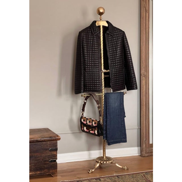 Midcentury Brass Clothing Valet, Hollywood Regency Style, 1940s For Sale - Image 13 of 13