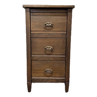 Vintage French Country Oak Nightstand For Sale
