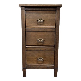 Vintage French Country Oak Nightstand For Sale