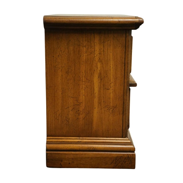 High End Vintage Rustic European Style 26" Two Drawer Nightstand For Sale - Image 10 of 12