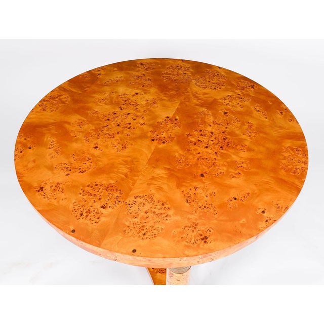 Antique Biedermeier Revival Coffee Table in Burr Elm, 1900s For Sale - Image 3 of 12