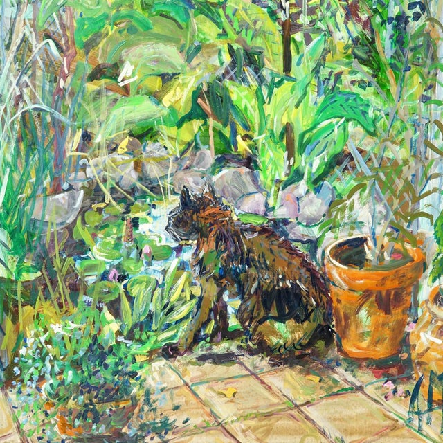 1990s Vintage Impressionistic Oil Painting of a Garden Scenery, Alexander Michael 1994 For Sale - Image 5 of 8