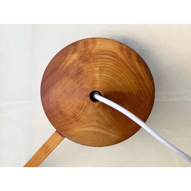 Wood Fiberglass and Wood Ceiling Light by Giovanni Offredi for MC Selvini, Italy, 1970s For Sale - Image 7 of 18