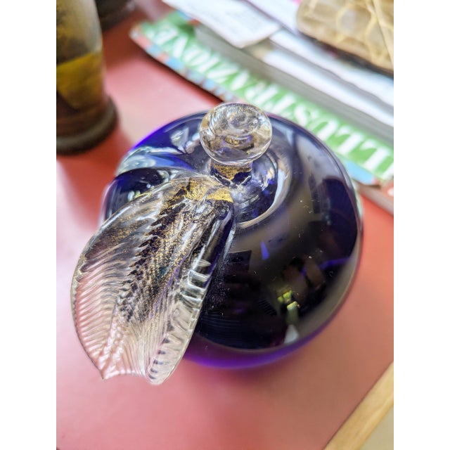 Blue and Clear Sommerso Murano Glass Paperweight attributed to Seguso Vetri d'Arte, 1960s For Sale - Image 12 of 13