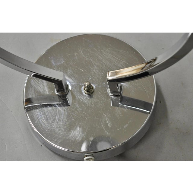 Silver Vintage Postmodern MCM Hivo Van Teal Sculptural Lucite & Chrome Table Lamps Pair For Sale - Image 8 of 12