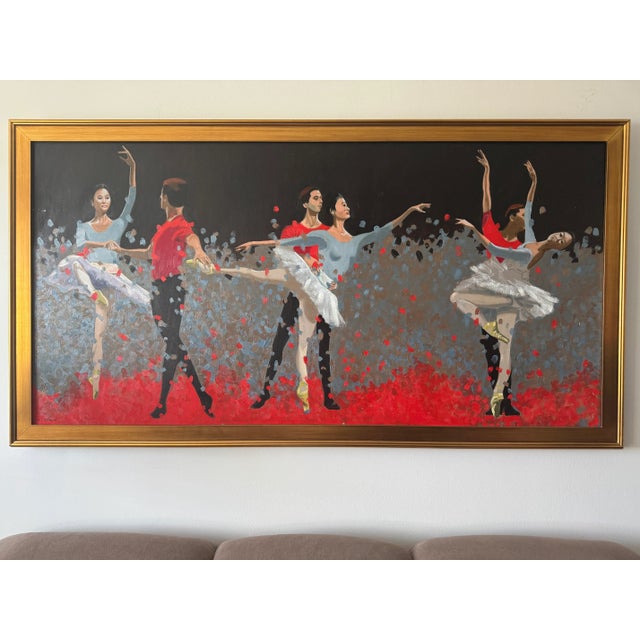 This is a large-scale painting appropriate for any larger wall or space. It is impressive. The painting was rendered in...