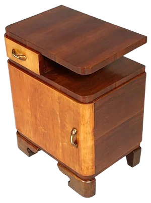 Veneered Elm & Walnut Nightstand by Gaetano Borsani for Atelier Borsani Varedo, 1928