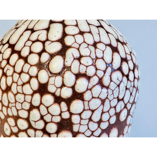 Mid-Century Modern Studio Ceramic Vase with Net Glaze from Albert Kießling, Steinach, Germany, 1960s For Sale - Image 3 of 14