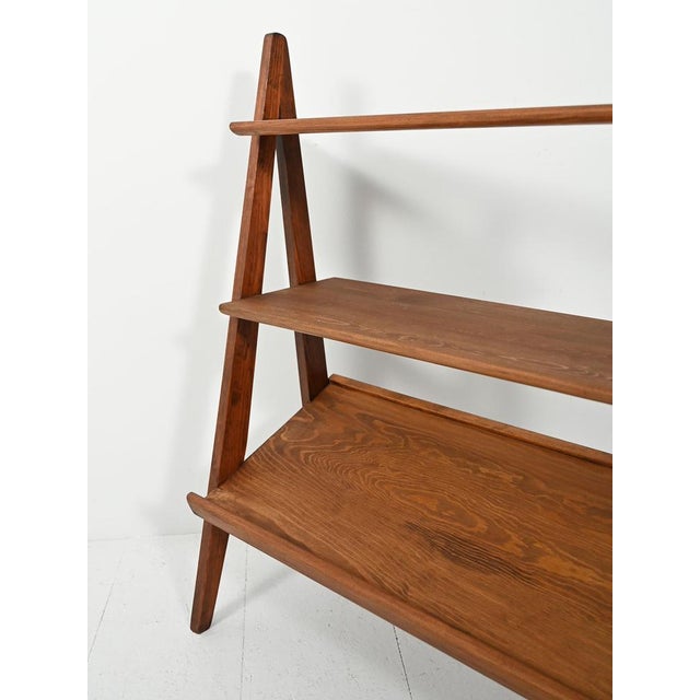 Small Vintage Bookcase with Magazine Rack, 1950s For Sale - Image 6 of 8