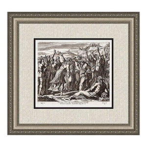Antique 1649 Nicolas Chaperon Engraving After Raphael – Solomon Anointed