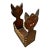 Vintage Hand-Carved Wooden & Climbing Rope Cat Folk Art Magazine Rack Holder For Sale