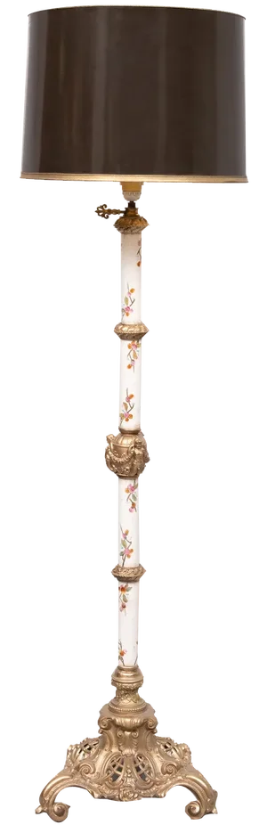 Porcelain Gilt Metal Porcelain Floor Lamp from Zsolnay, Hungarian, 1870s