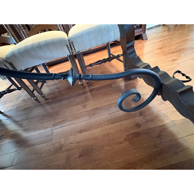 Spanish 1940s Spanish Style Mahogany Dining Table + Matching 8 Chairs For Sale - Image 3 of 9