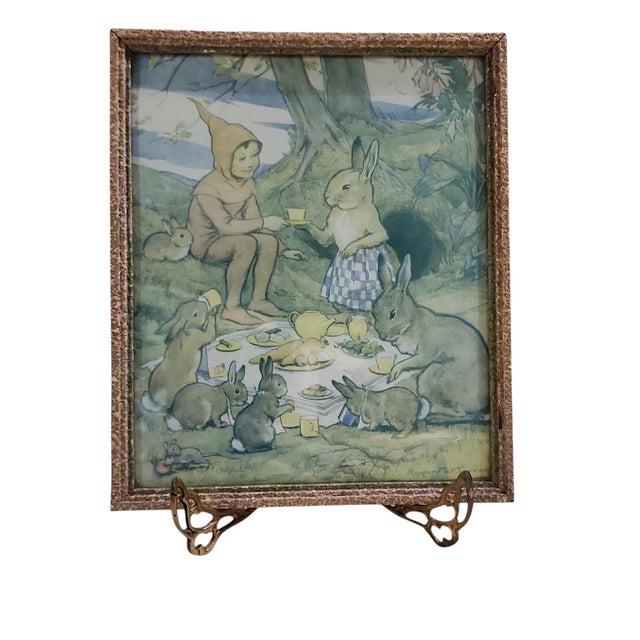 Lovely pair of 1930s Margaret Tarrant (1888-1959) reproduction prints of Morning Carol and An Elf To Tea, both composite...