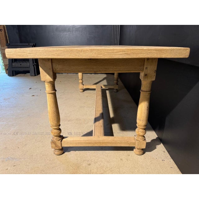 French Oak Farmhouse Dining Table, 1920 For Sale - Image 3 of 14