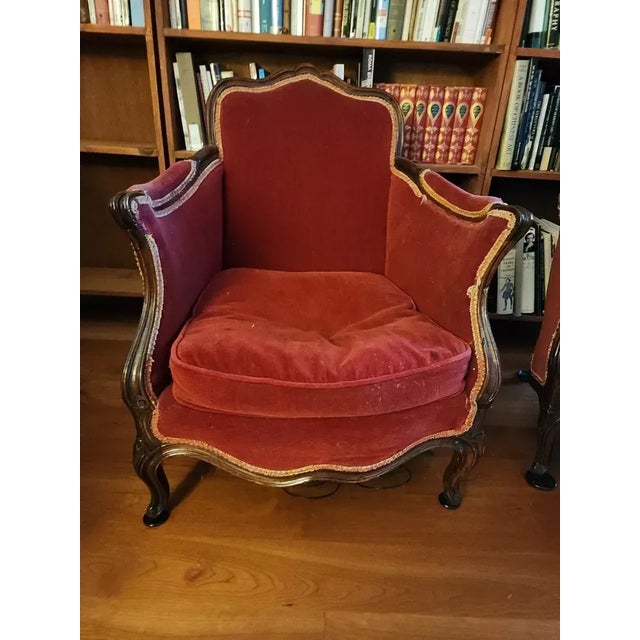 Rare and Fantastic pair of 18thc French louis xv period Carved Bergeres. Pegged construction, amazing expert carving,...