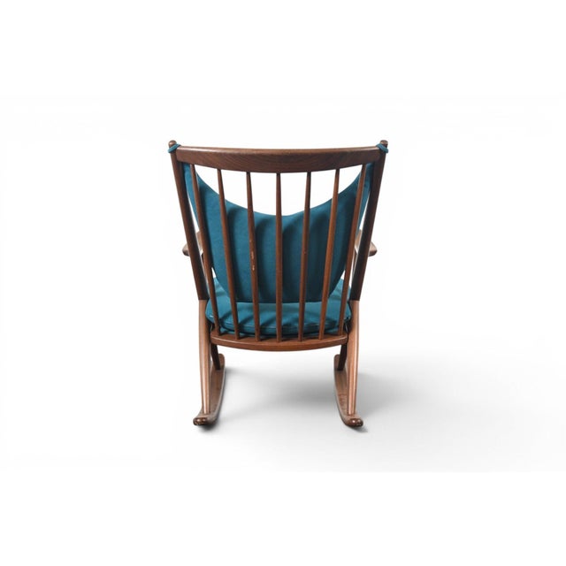 Wood Mid 20th Century Attributed to Frank Reenskaug Model 182 Rocking Chair in Solid Afromosia For Sale - Image 7 of 10