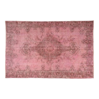 Mid 20th Century Home Living Ethnic Pink Rug For Sale