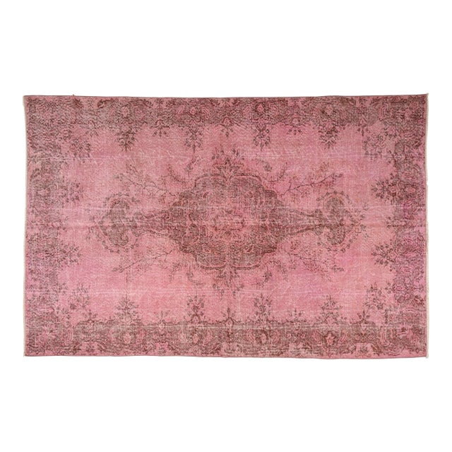 Mid 20th Century Home Living Ethnic Pink Rug For Sale