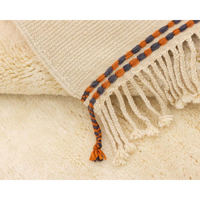 Modern Color-Block Hand-Knotted Moroccan Wool Rug | 10'2" X 8'3" | One of a Kind For Sale - Image 9 of 10