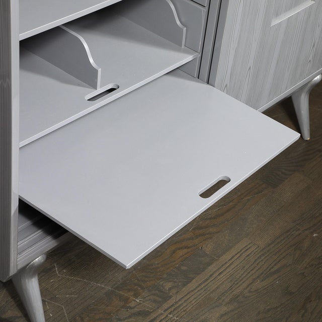 Mid-Century Modern Silver Cerused Oak Cabinet by John Stuart Inc. For Sale - Image 9 of 18