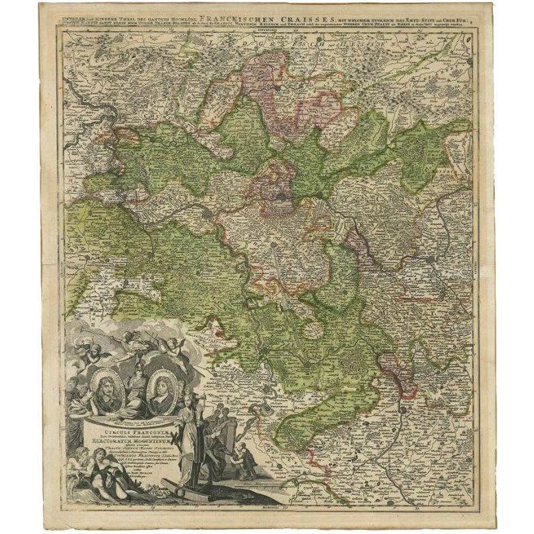 Antique Map of the Circle of Franconia by Homann, 1703 | Chairish