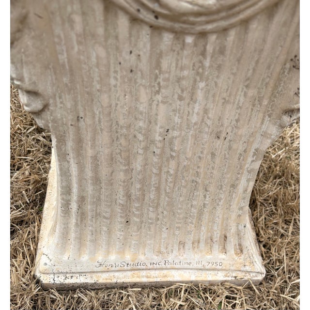 Gray Vintage Concrete Putt or Cherub Palatine III Garden Statue With Base For Sale - Image 8 of 8