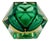 Geometric Emerald Green Murano Glass Sommerso Vase by Flavio Poli, Italy, 1970s For Sale