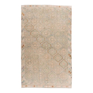 Vintage Circa 1940 Tan Turkish Kilim Flatweave Rug 5ft 9in X 9ft 6in For Sale