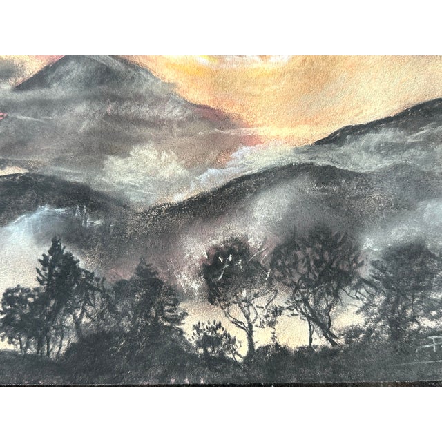Wood Pastel Landscape by Perry Nichols For Sale - Image 7 of 12