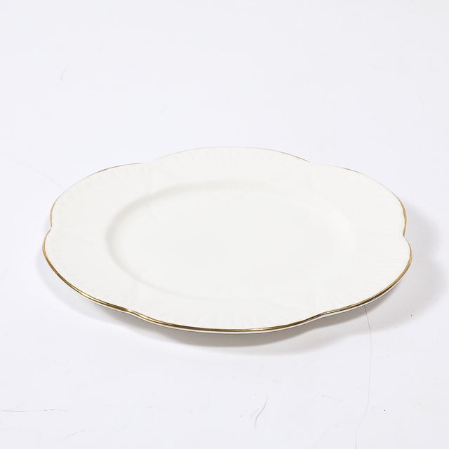 Set of 10 Art Deco Style Bone China Plates With 24Karat Gold Trim Signed Shelley For Sale - Image 14 of 14