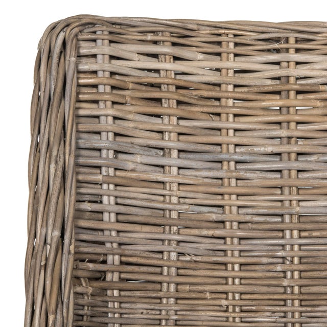 18''H Wicker Dining Chair With Leather Handle in Natural - a Pair For Sale In Philadelphia - Image 6 of 9