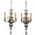 Pair of Large E. F. Caldwell Silvered Three-Arm Wall Sconces-H-42" For Sale