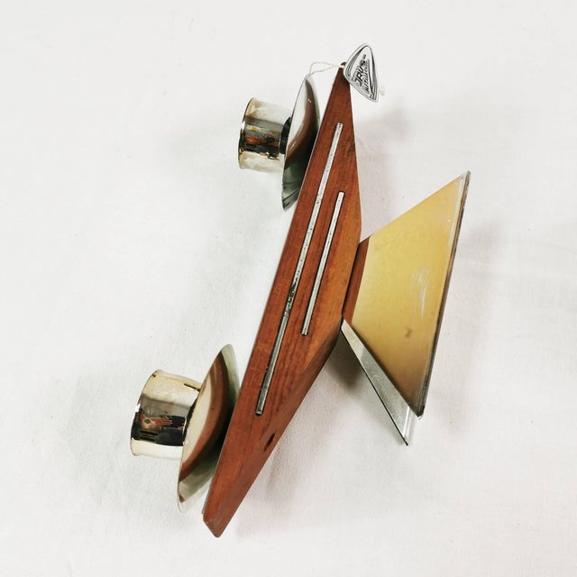 Wood Art Deco Candlestick from Jrus, 1950s For Sale - Image 7 of 12