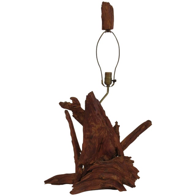 1960s Drift Wood Lamp With Final For Sale