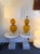 Metal Contemporary Pair of Brass and Orange Murano Glass Bulbs Lamps, Italy For Sale - Image 7 of 13