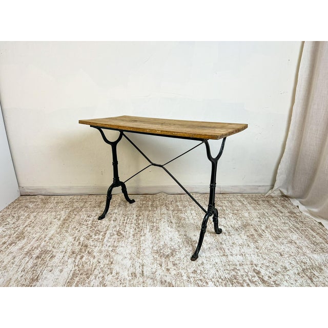 Vintage French Oak and Cast Iron Console Table For Sale - Image 4 of 10
