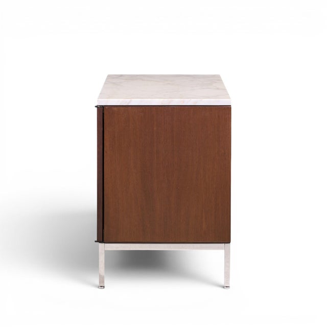 Mid 20th Century Florence Knoll Mid Century Walnut and Marble Credenza For Sale - Image 5 of 8