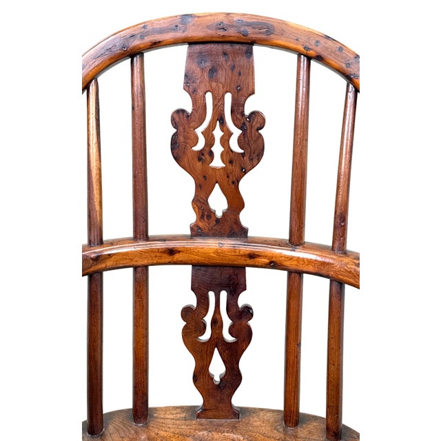 Antique Children's Windsor Armchair in Yew Wood, 1820 For Sale - Image 11 of 17